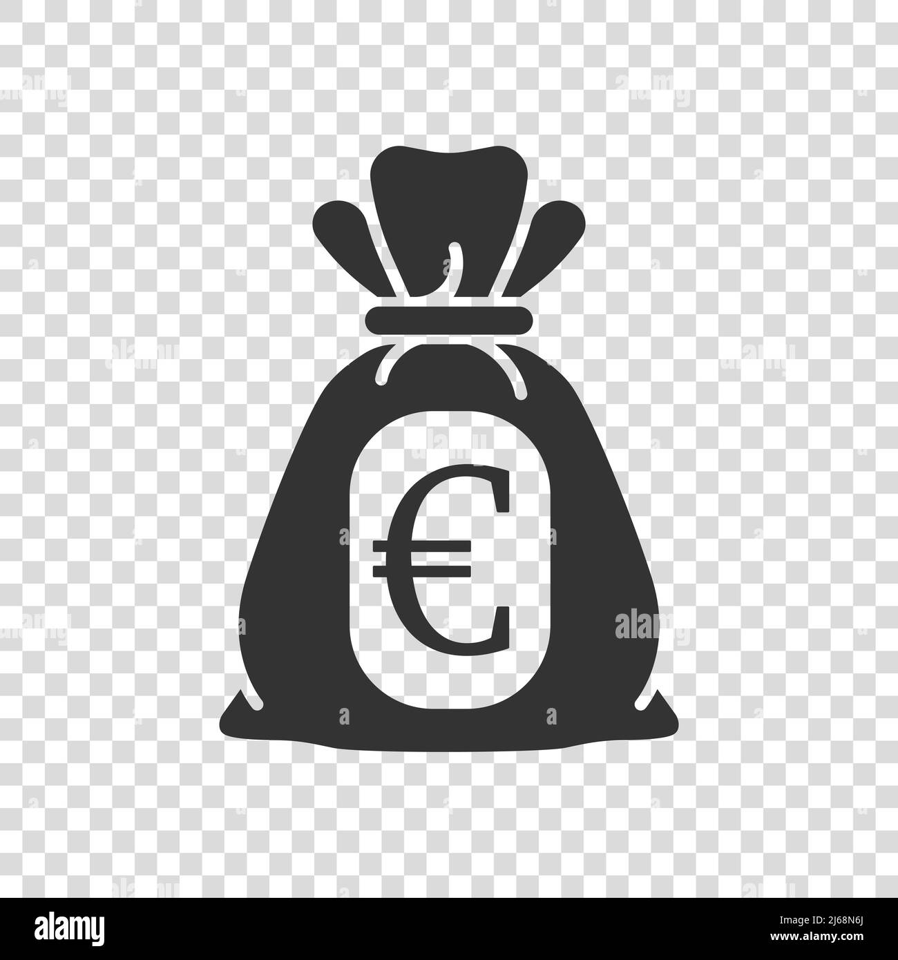 Money bag icon in flat style. Moneybag vector illustration on isolated ...