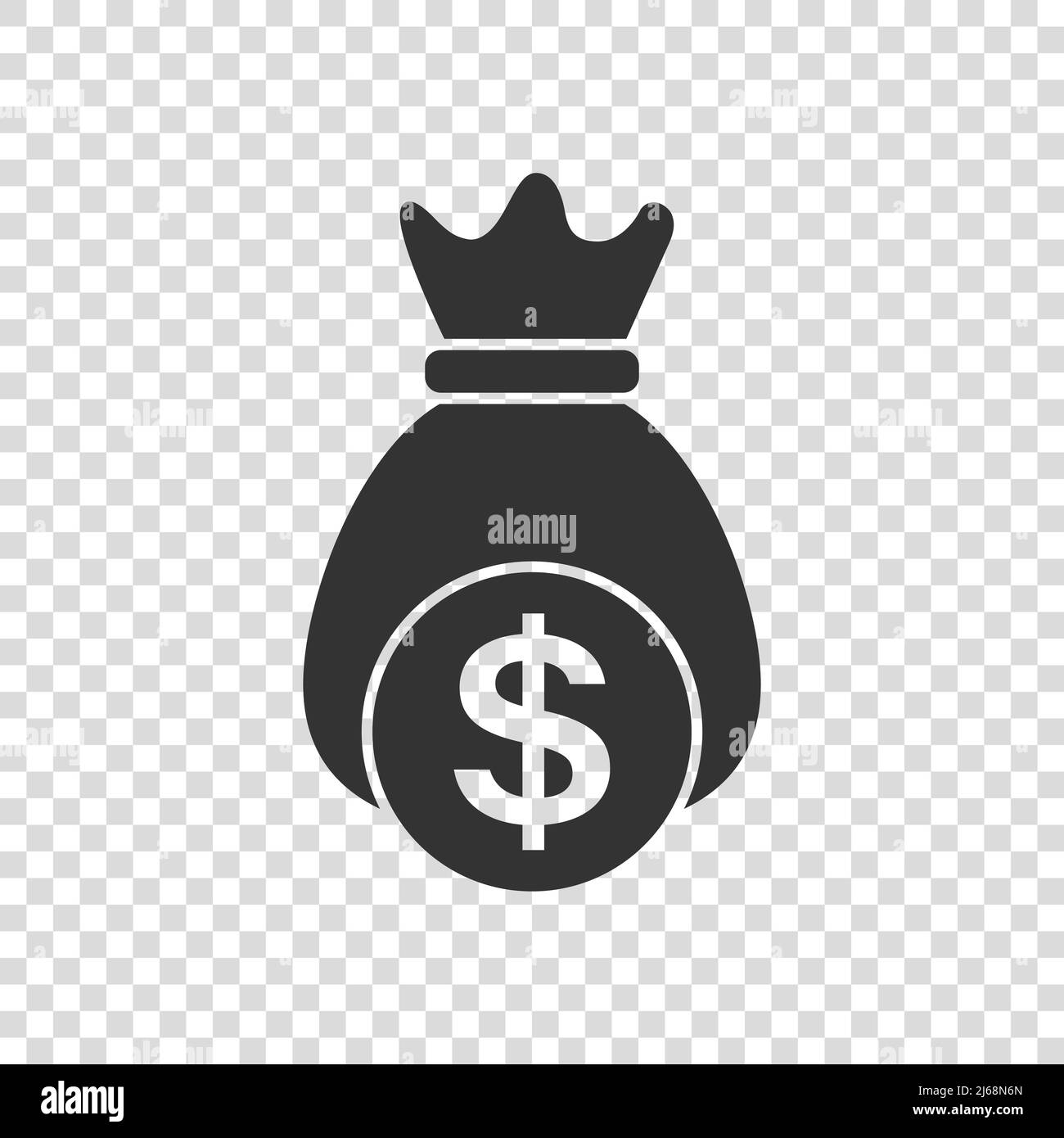 Money bag icon in flat style. Moneybag vector illustration on isolated ...