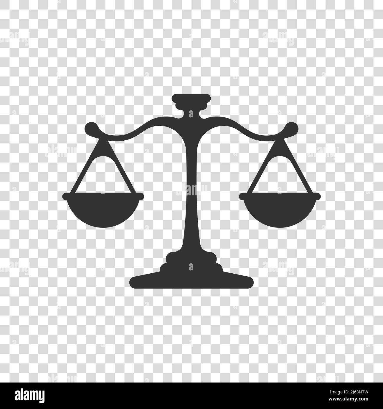 Scales icon in flat style. Libra vector illustration on isolated