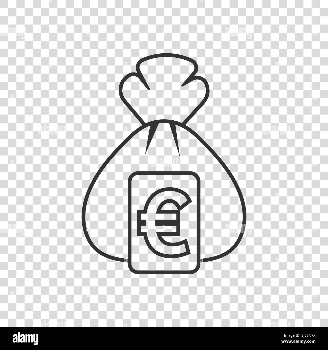 Money bag icon in flat style. Moneybag vector illustration on isolated ...