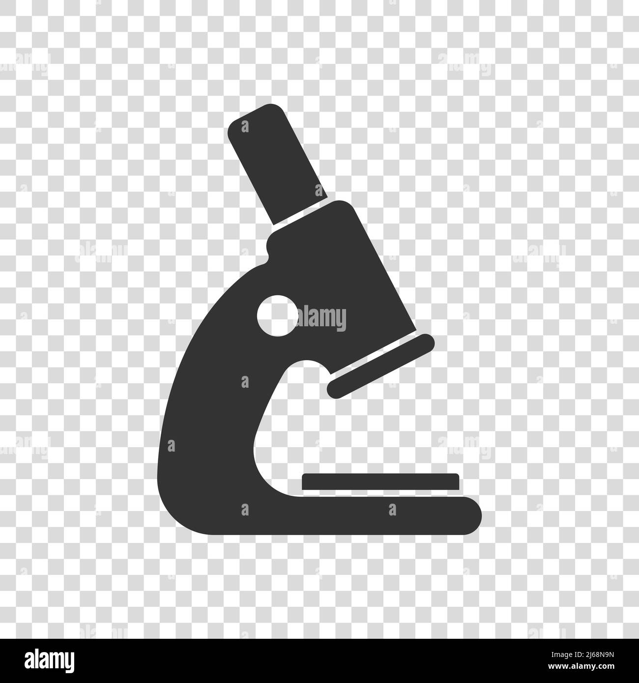 Microscope icon in flat style. Laboratory magnifier vector illustration on isolated background. Biology instrument sign business concept. Stock Vector