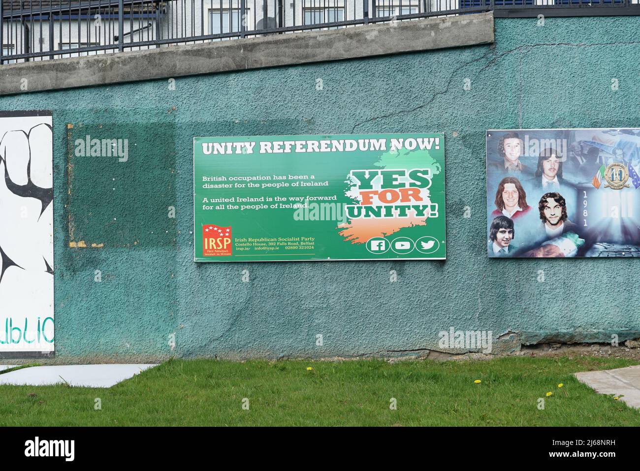 26 April 2022, Northern Ireland, Londonderry An election poster in