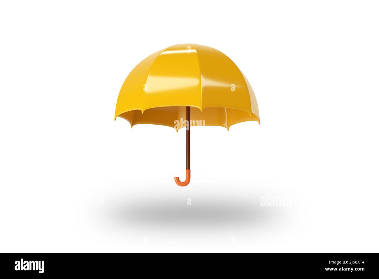 Yellow umbrella on white background. 3d render Stock Photo Alamy