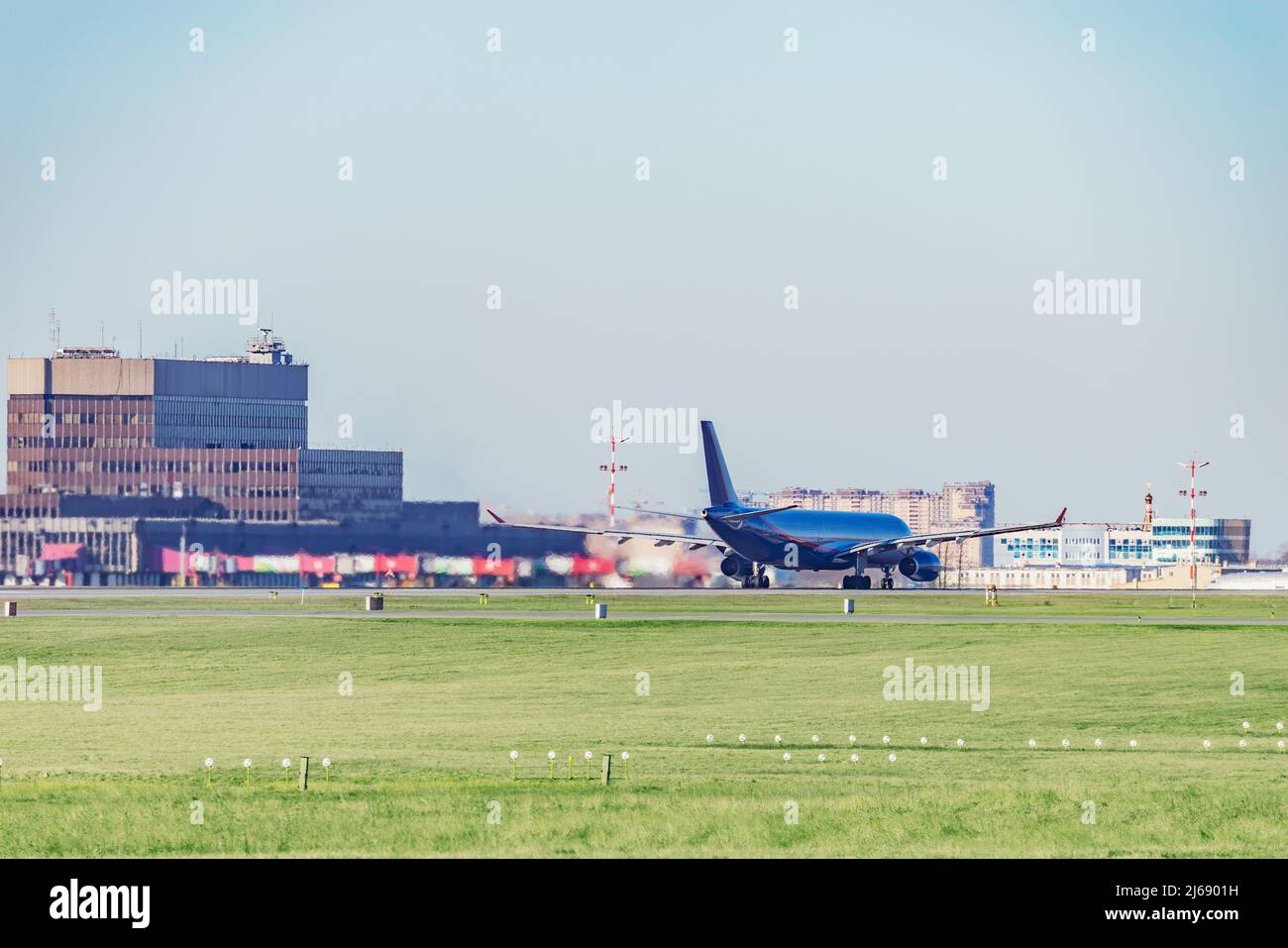 Passenger plane in the airport before the taking off Stock Photo - Alamy
