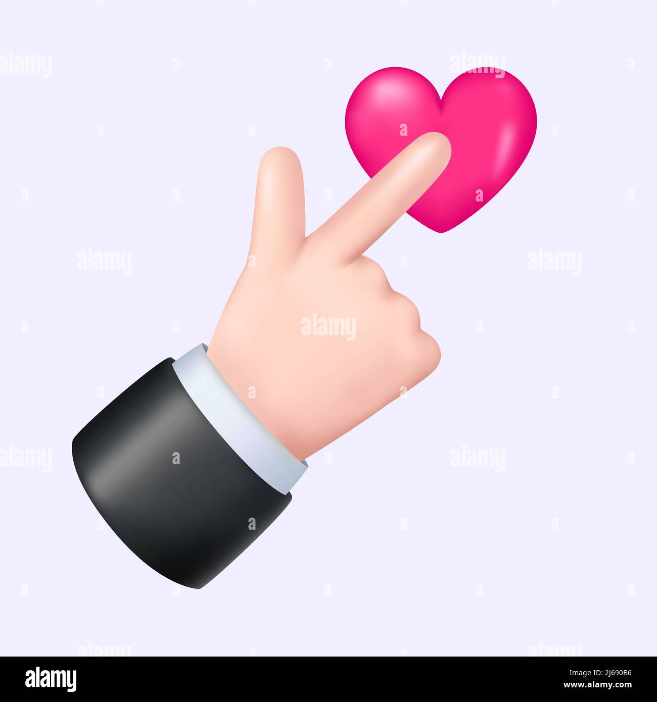 Hand Pointing to the Heart. Creative 3D Sign Language Gesture. Vector illustration Stock Vector