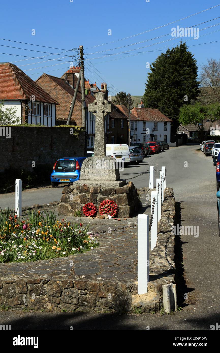 War memorial in The Street, Newington, Folkestone, Kent, England