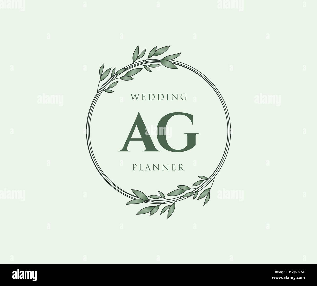 AG Initials letter Wedding monogram logos collection, hand drawn modern ...