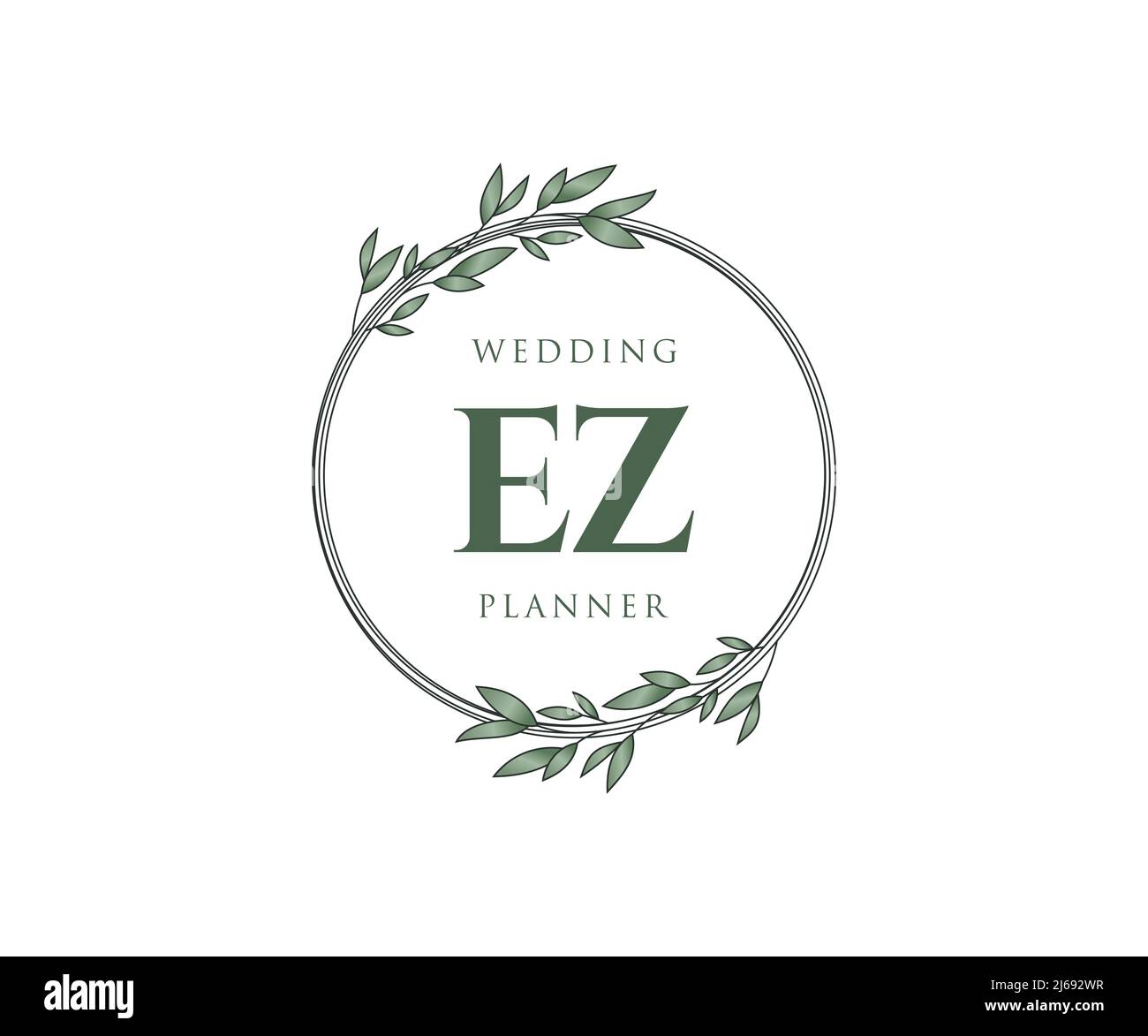Ez Initals EZ Initials letter Wedding monogram logos collection, hand drawn modern ...