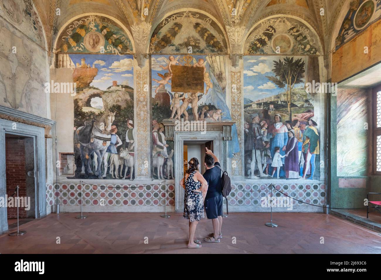 Camera Degli Sposi, frescoes by Andrea Mantegna, Palazzo Ducale, UNESCO World Heritage Site, Mantova (Mantua), Lombardia (Lombardy), Italy Stock Photo