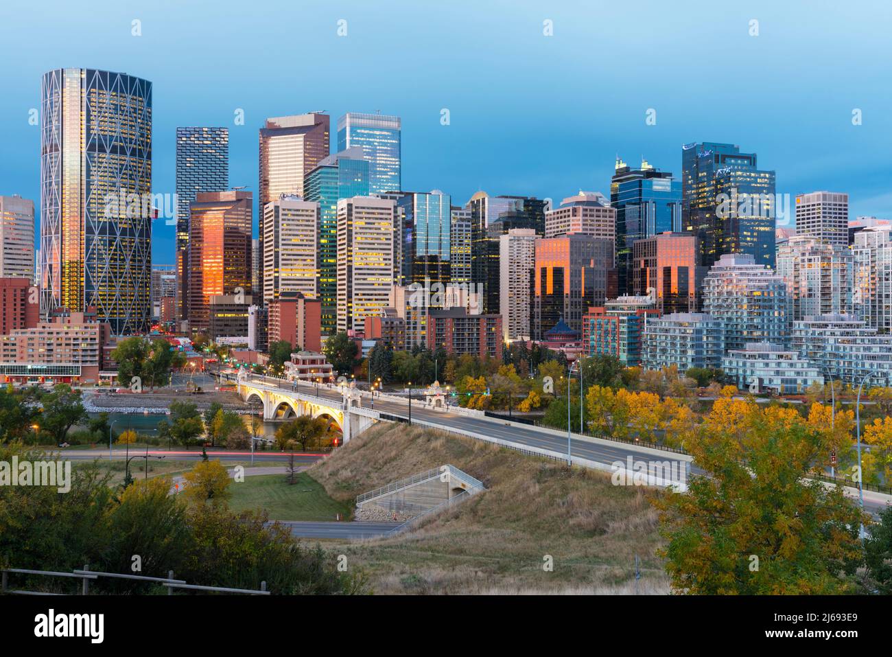 Calgary cityscape, Calgary, Alberta, Canada, North America Stock Photo