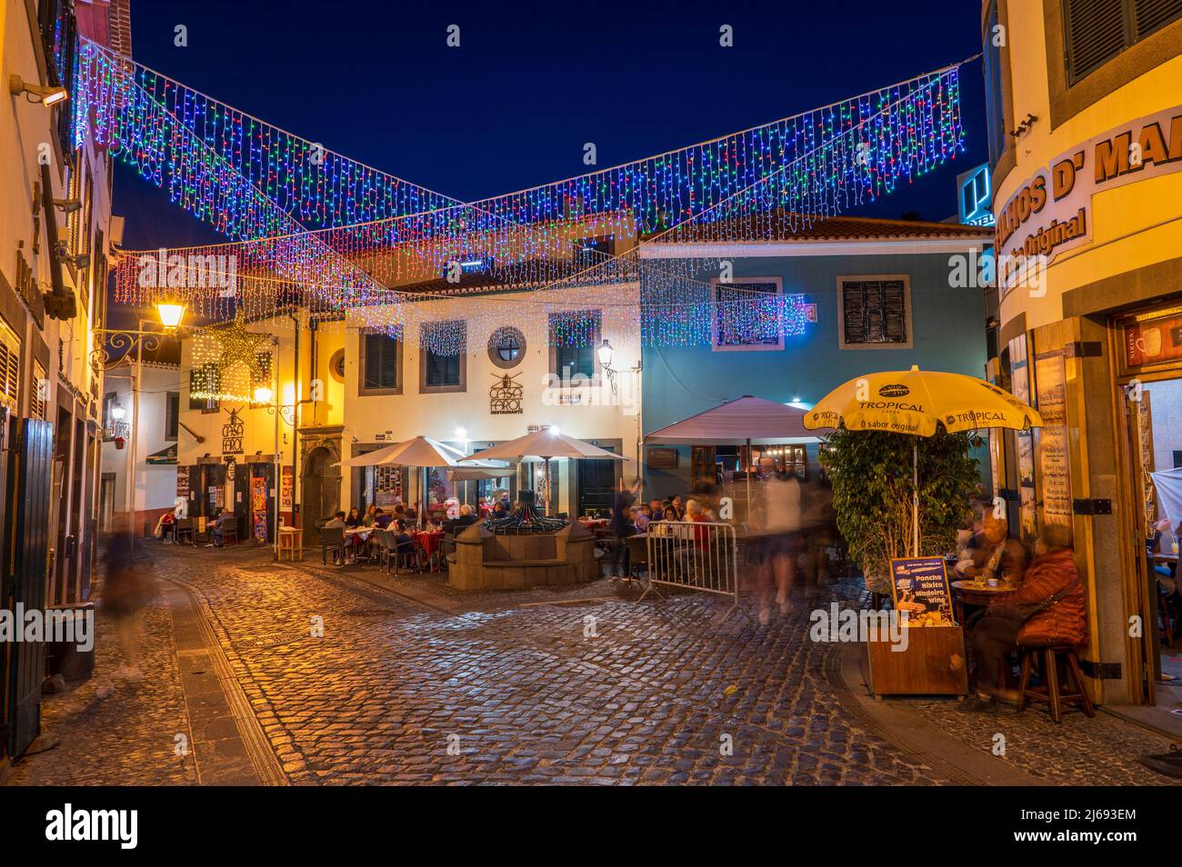 The village of Camara de Lobos at twilight, Madeira island, Portugal, Atlantic, Europe Stock Photo