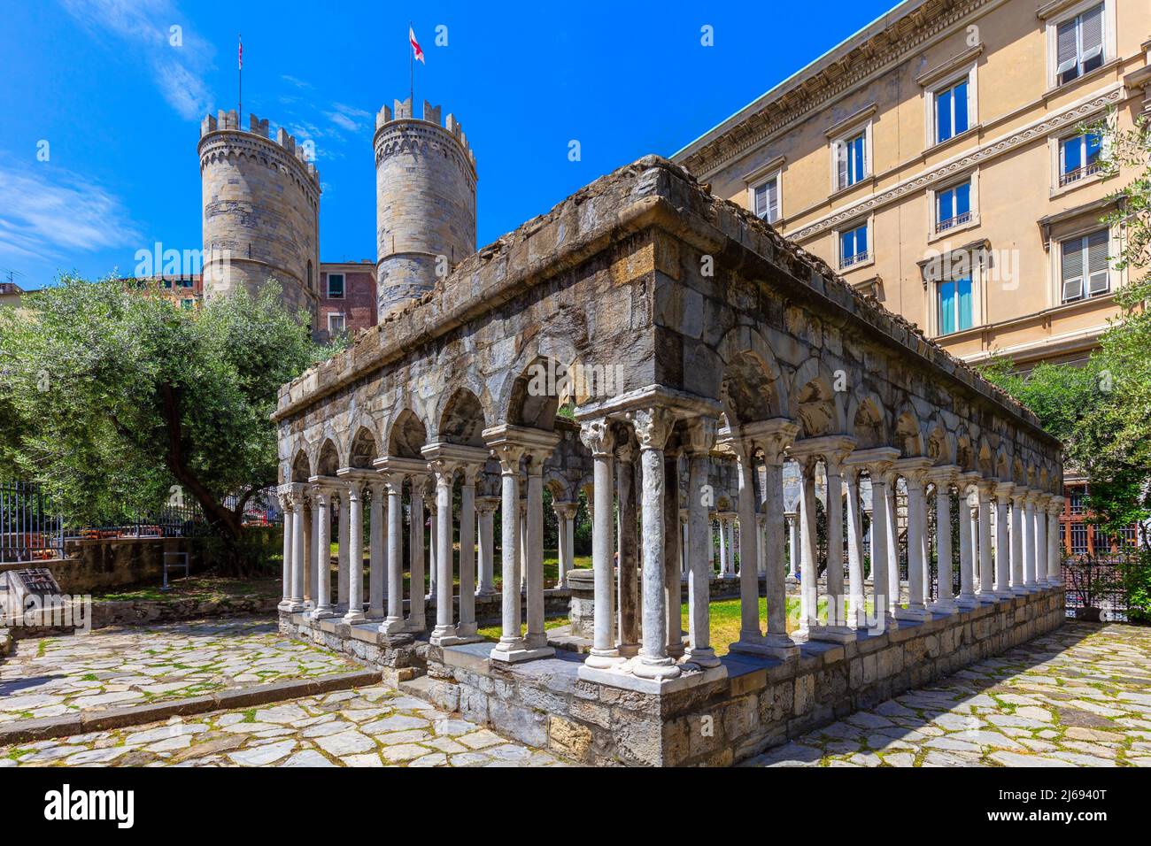 Cloister of Sant'Andrea, Genova (Genoa), Liguria, Italy Stock Photo