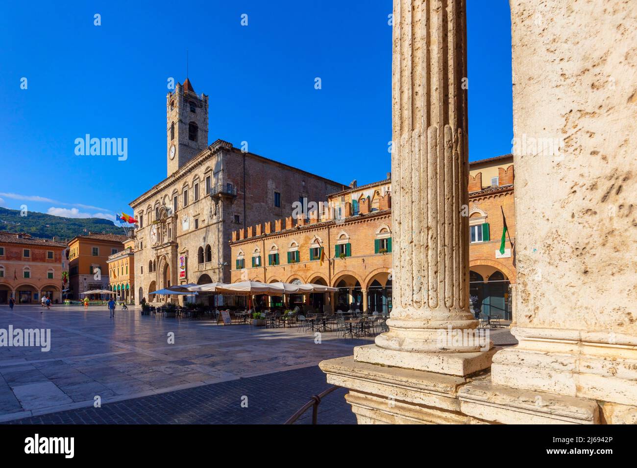 City Hall, Piazza del Popolo, Ascoli Piceno, Marche, Italy Stock Photo
