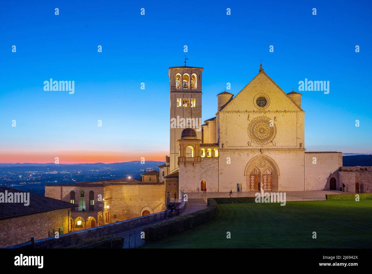 Basilica of San Francesco, UNESCO World Heritage Site, Assisi, Perugia, Umbria, Italy Stock Photo
