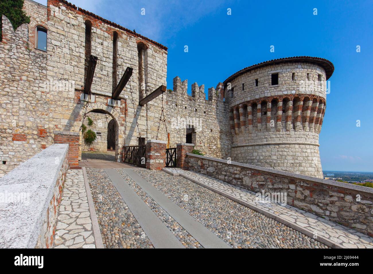 The castle, Brescia, Lombardia (Lombardy), Italy Stock Photo
