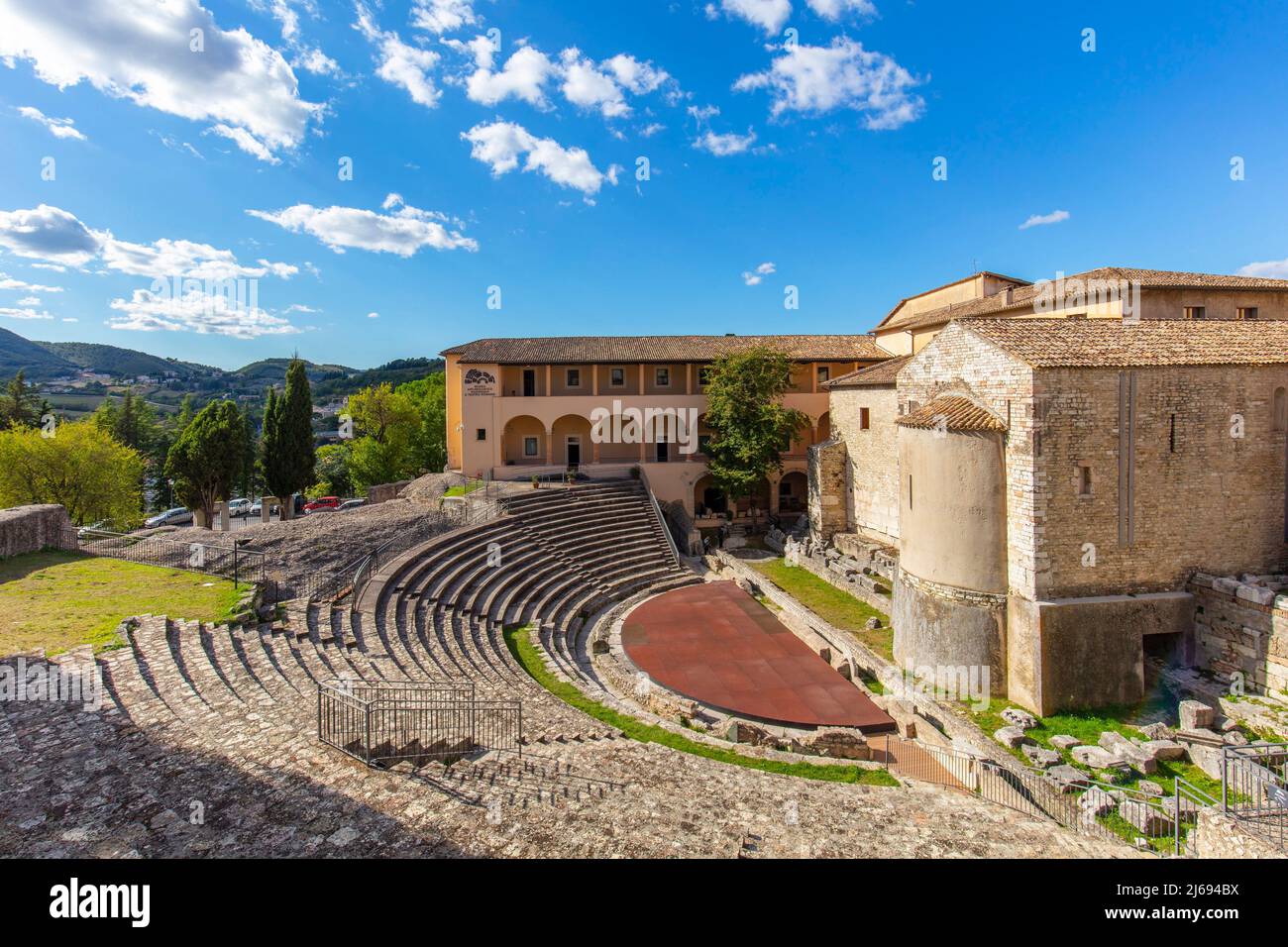 Roman Theatre, Spoleto, Umbria, Italy, Europe Stock Photo