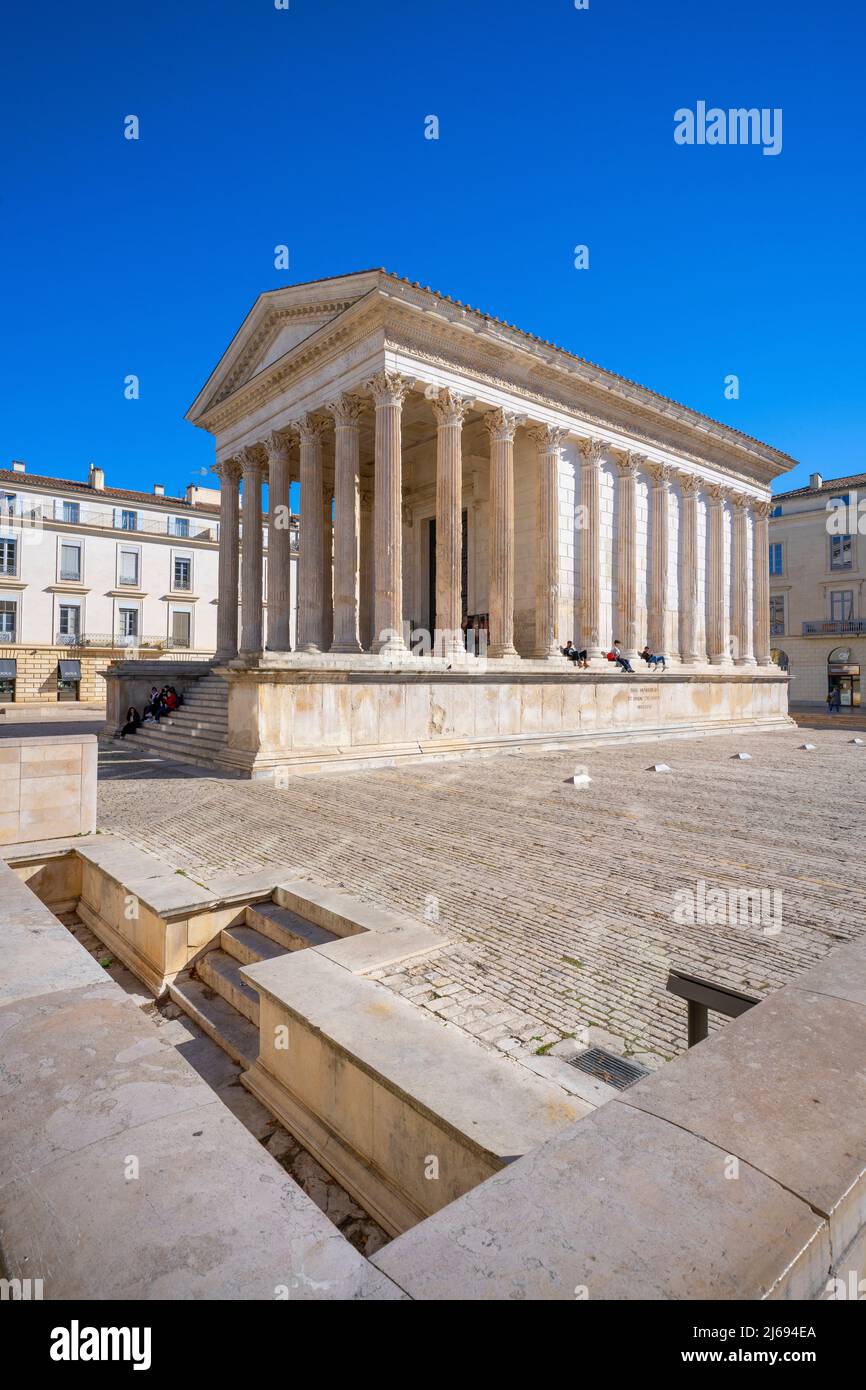 The Maison Carree, Nimes, Gard, Occitania, France, Europe Stock Photo