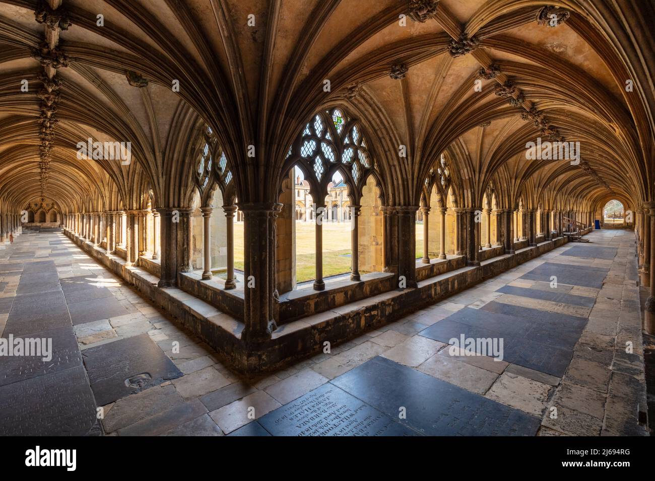 Norwich Cathedral Cloisters, Holy and Undivided Trinity Anglican Cathedral in Norwich, Norfolk, East Anglia, England, United Kingdom Stock Photo