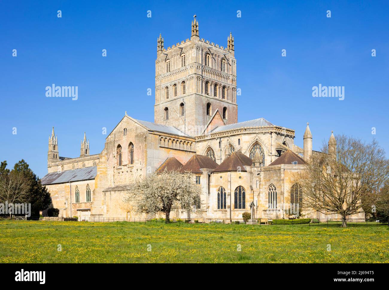 Tewkesbury Abbey (The Abbey Church of St. Mary the Virgin), Tewkesbury, Gloucestershire, England, United Kingdom Stock Photo
