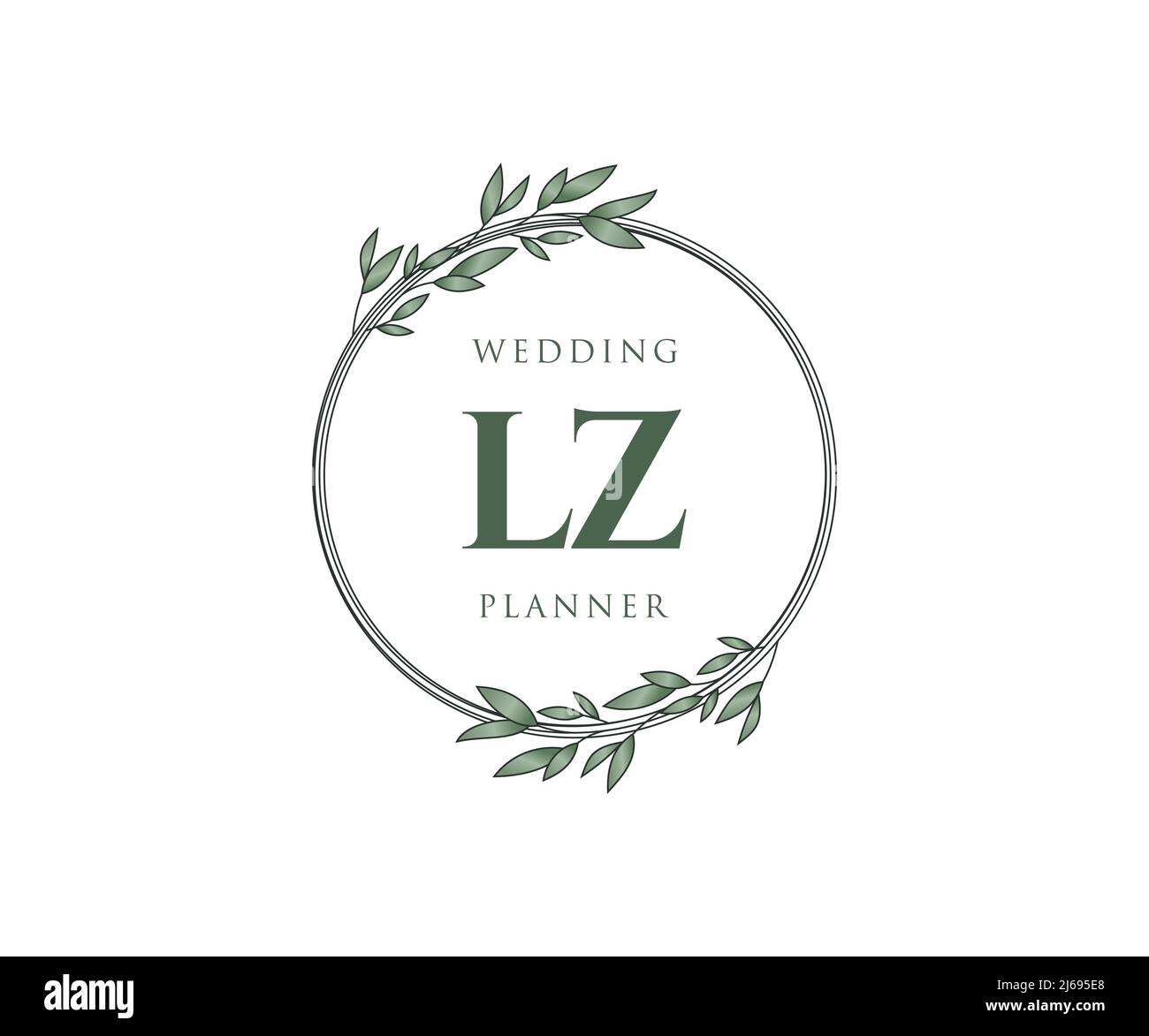 LZ Initials letter Wedding monogram logos collection, hand drawn modern ...