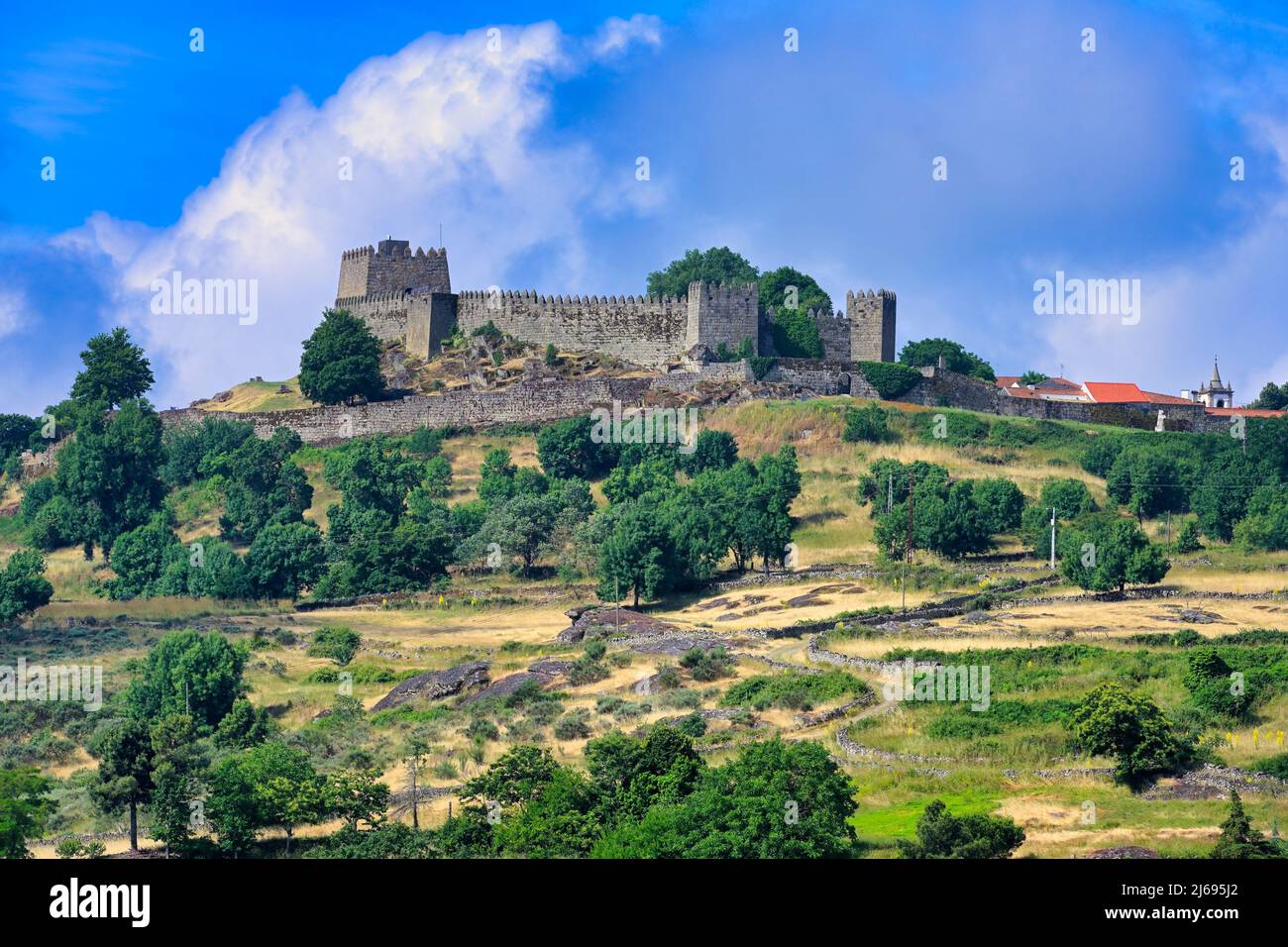 View to the castle, Trancoso, Serra da Estrela, Centro, Portugal Stock Photo