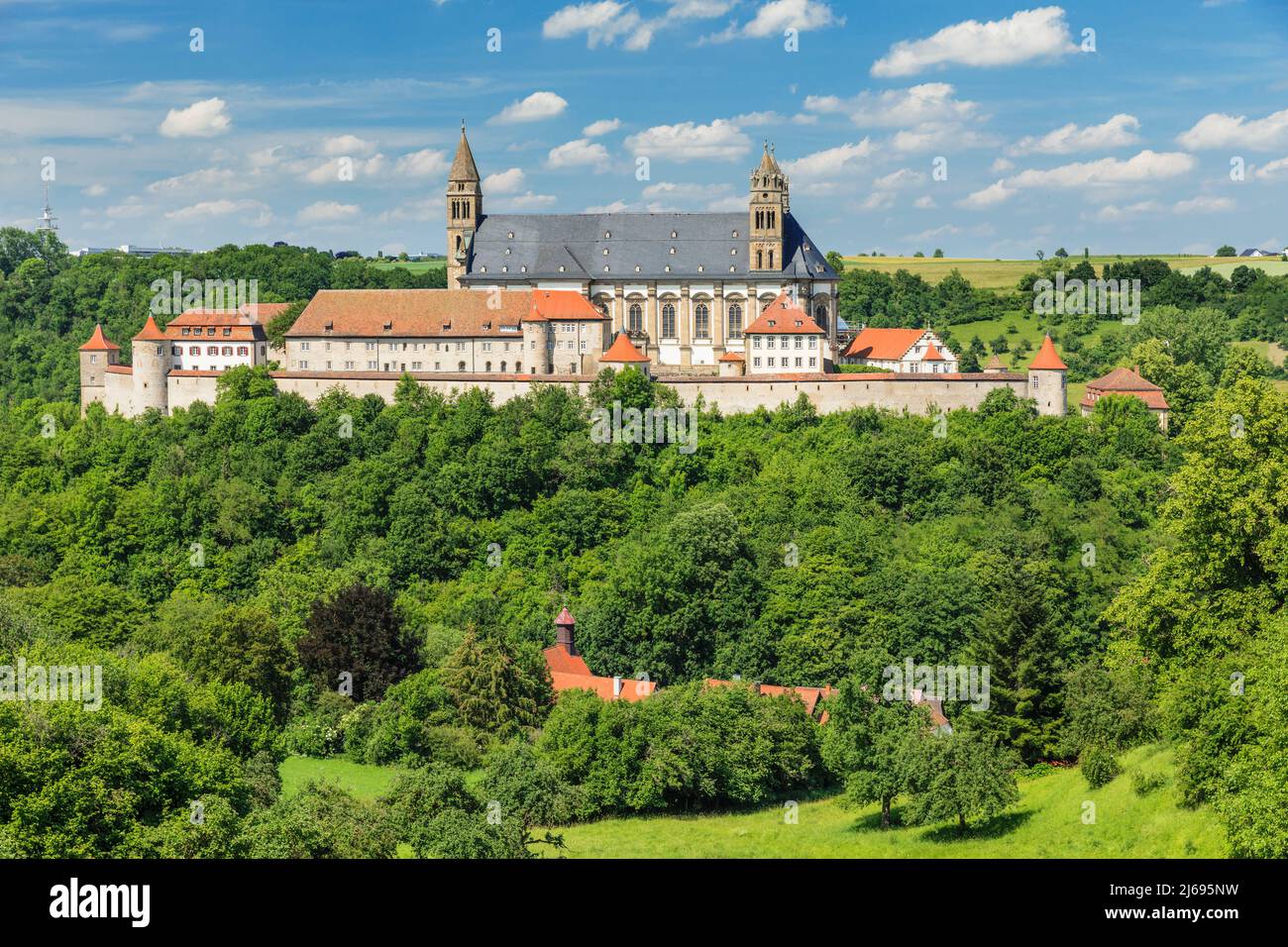 Benedictine Monastery Grovucomburg, Schwabisch Hall, Hohenlohe, Baden-Wurttemberg, Germany Stock Photo