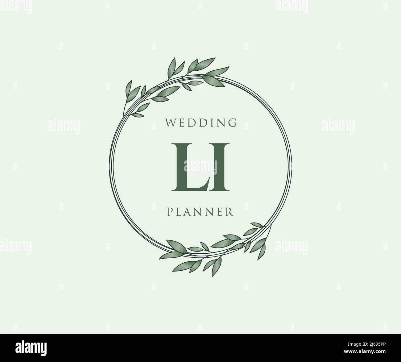 LI Initials letter Wedding monogram logos collection, hand drawn modern ...