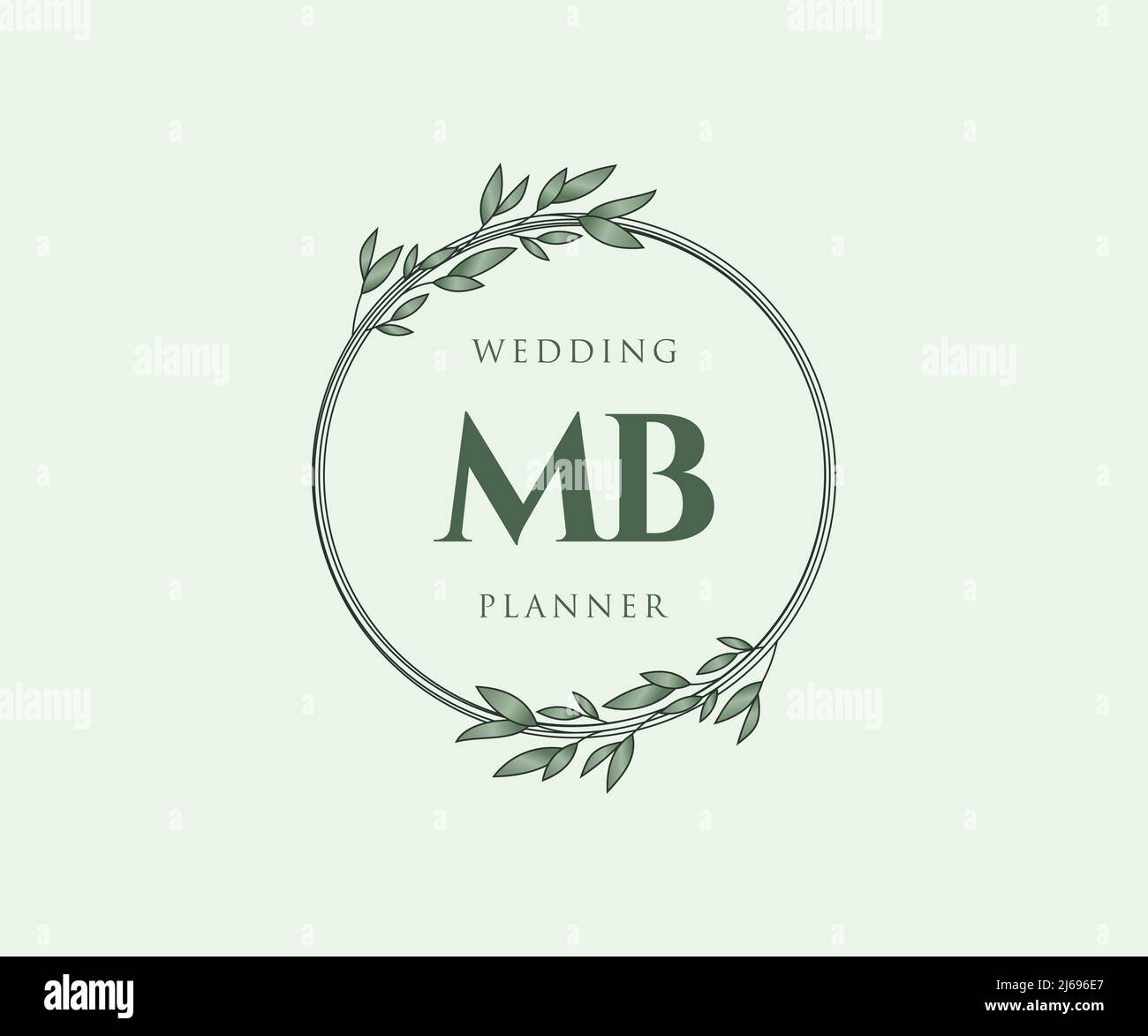Mb initial wedding monogram logo Royalty Free Vector Image