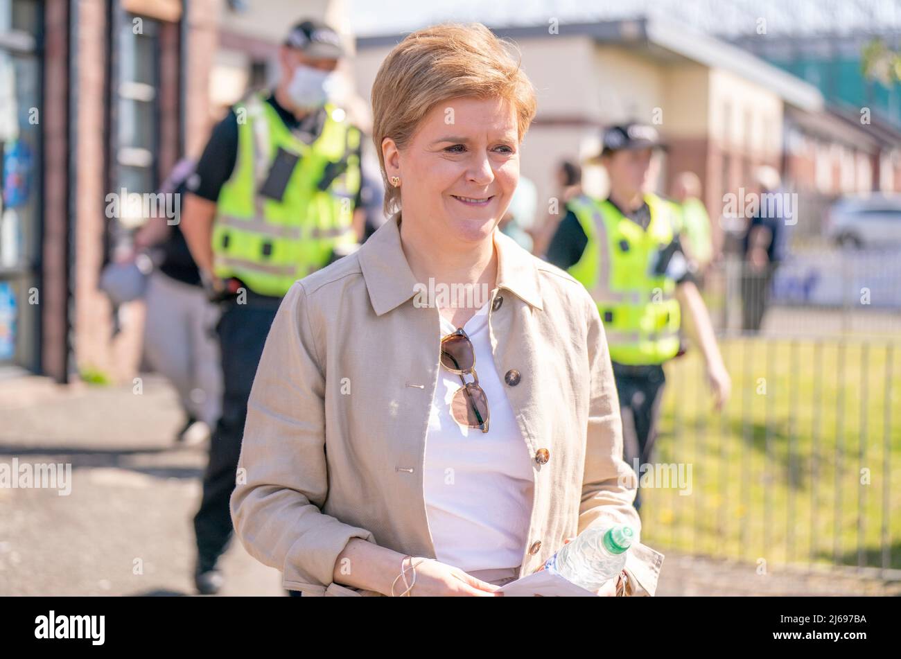 First Minister of Scotland Nicola Sturgeon during a visit to the