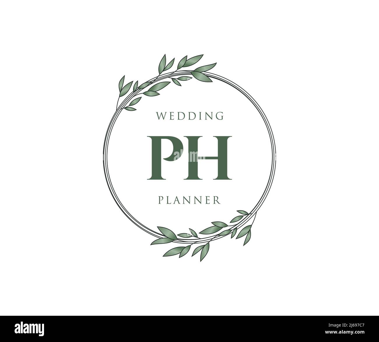Ph initials letter wedding monogram logos Vector Image
