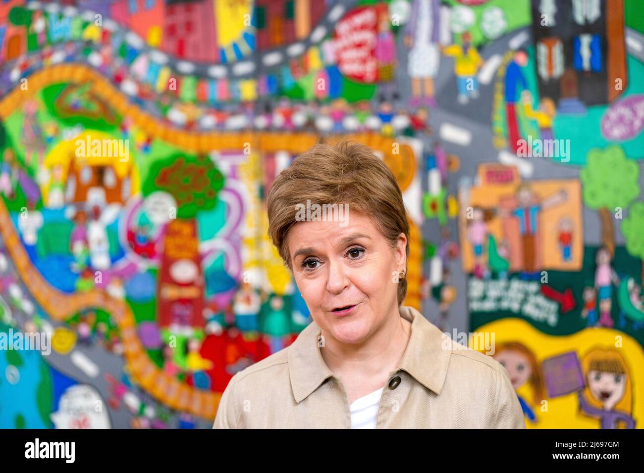 First Minister of Scotland Nicola Sturgeon during a visit to the