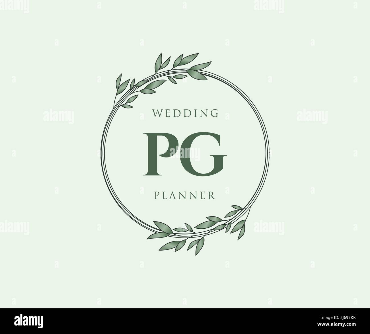 Pg Initails PG Initials letter Wedding monogram logos collection, hand drawn modern ...
