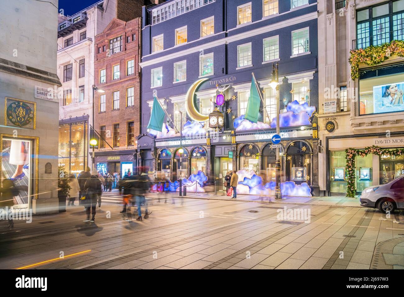 Tiffany Store Christmas illuminations in Mayfair, London, England, United Kingdom Stock Photo