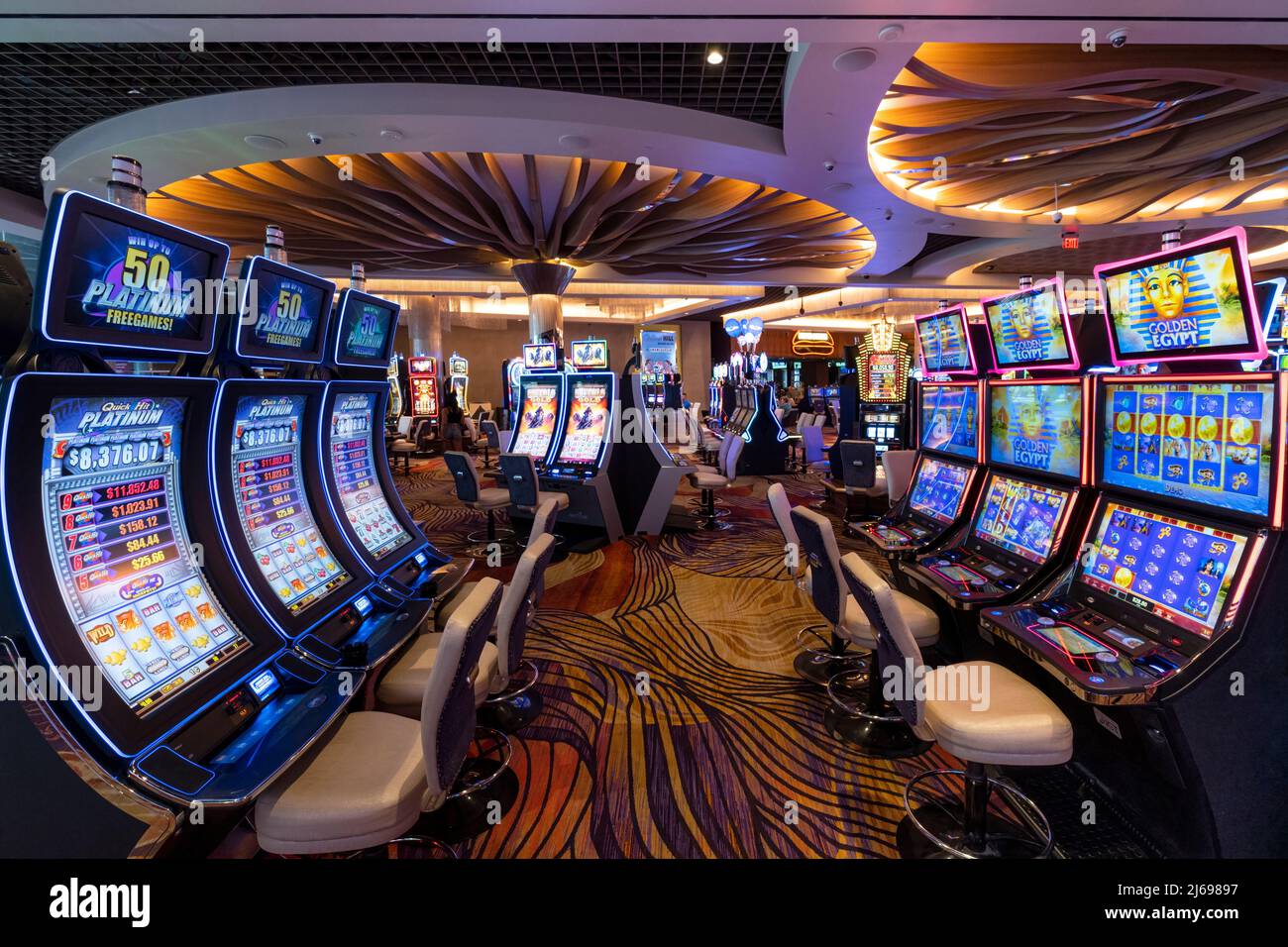 Gambling Slot Machines at the SLS Casino, SLS Hotel, Las Vegas, Nevada, United States of America Stock Photo