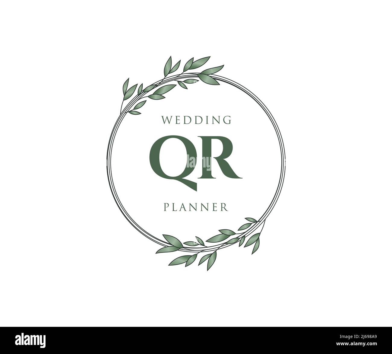 QR Initials letter Wedding monogram logos collection, hand drawn modern ...