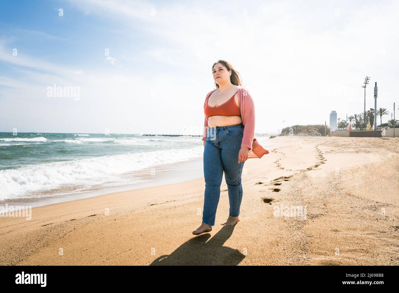 Obese happy beach hi-res stock photography and images - Alamy