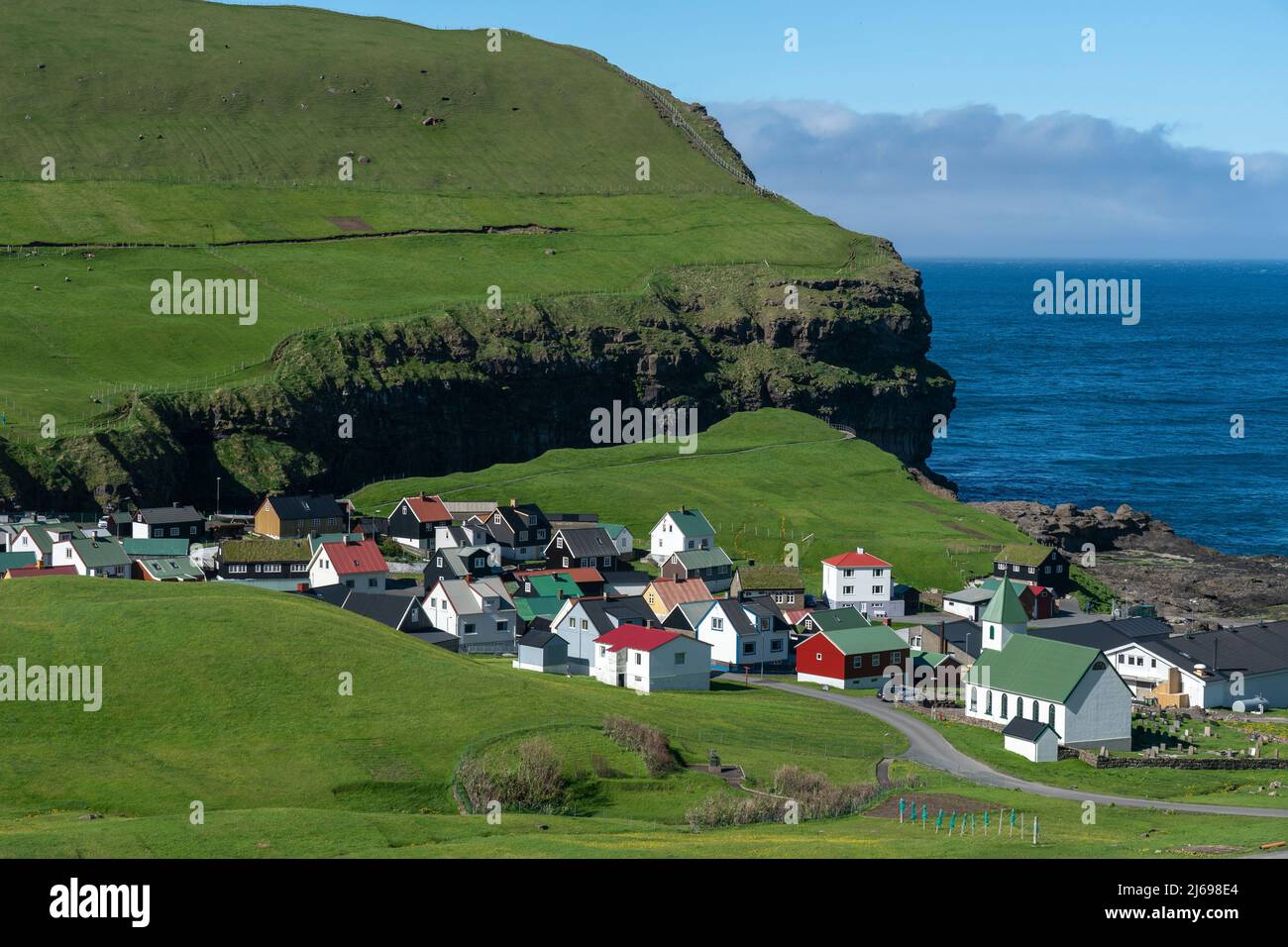 Gjogv, Esturoy Island, Faroe Islands, Denmark Stock Photo