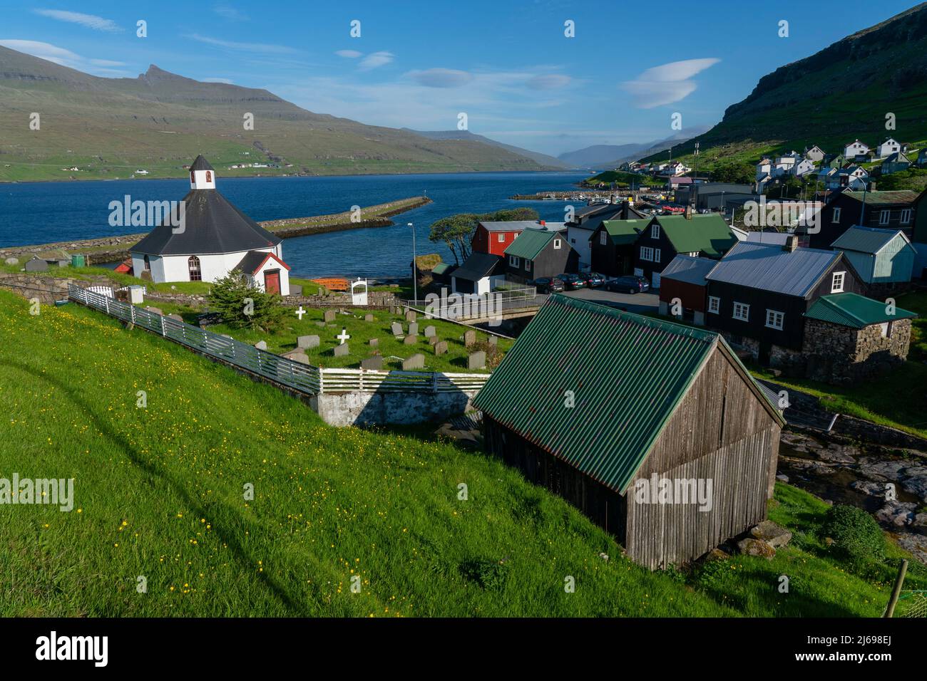 Haldarvik, Stremoy Island, Faroe Islands, Denmark Stock Photo