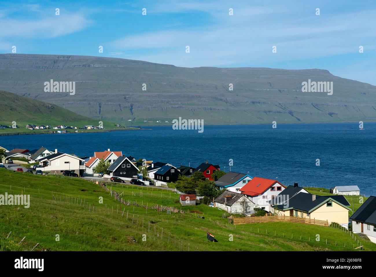 Kollafjordur, Streymoy Island, Faroe Islands, Denmark Stock Photo