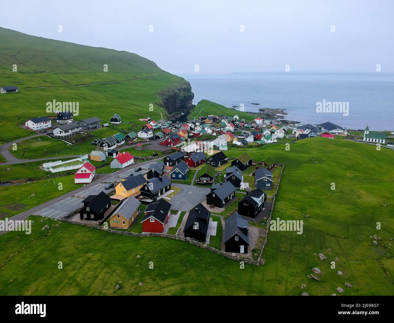 Gjogv, Esturoy Island, Faroe Islands, Denmark, Europe Stock Photo