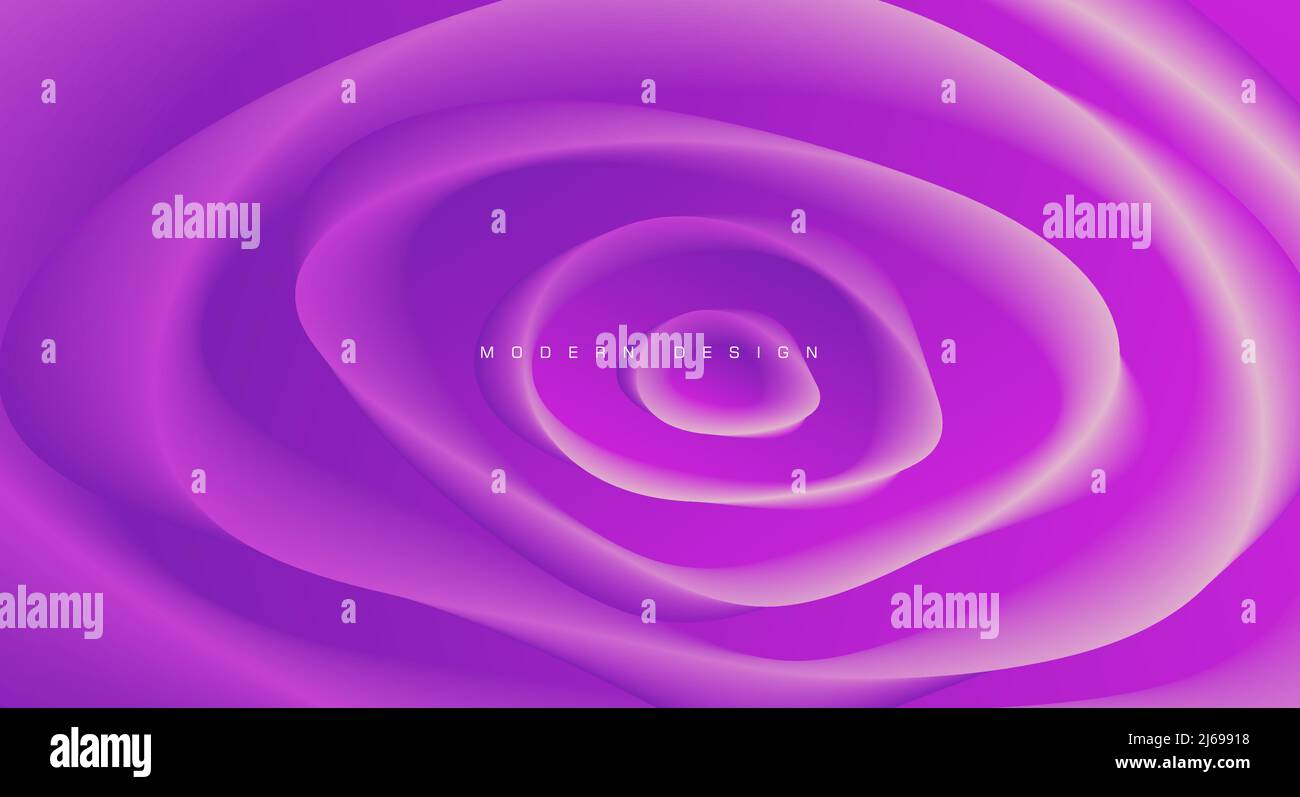 Abstract background with fluid rounded shapes creating soft 3d texture, water circles. Vector illustration Stock Vector