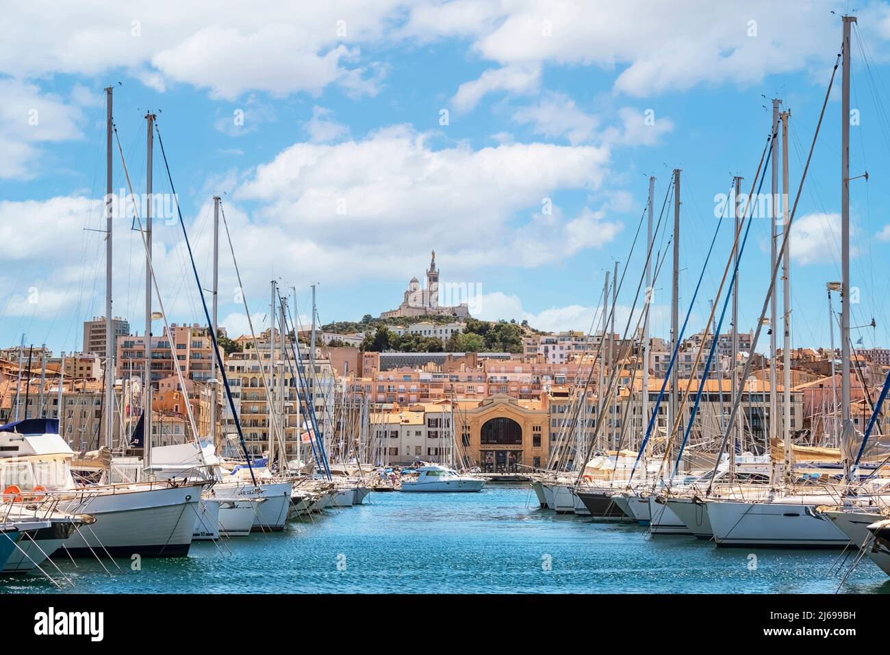 The Old harbor in Marseille city Stock Photo