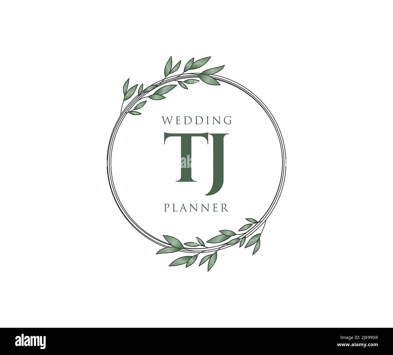 TJ Initials letter Wedding monogram logos collection, hand drawn modern ...
