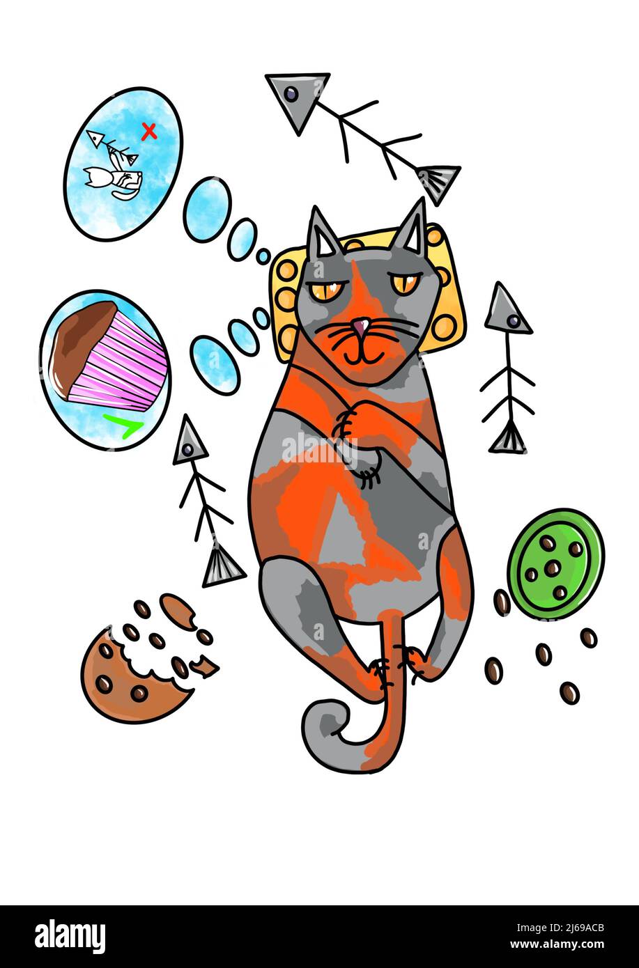 Cat after eating Stock Photo Alamy