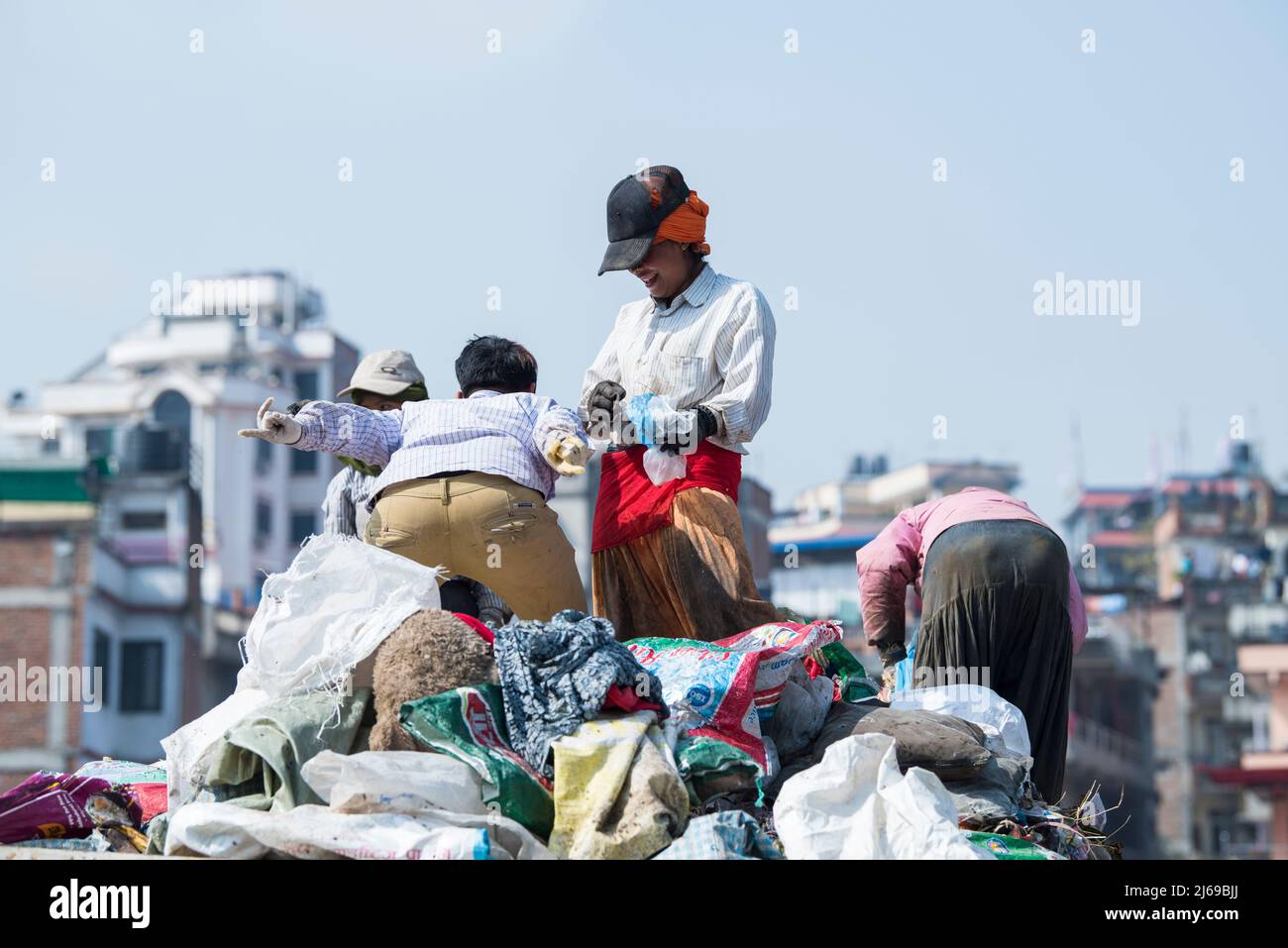 Kathmandu, Nepal, April 20,2022 Garbage and plastic pollution on the