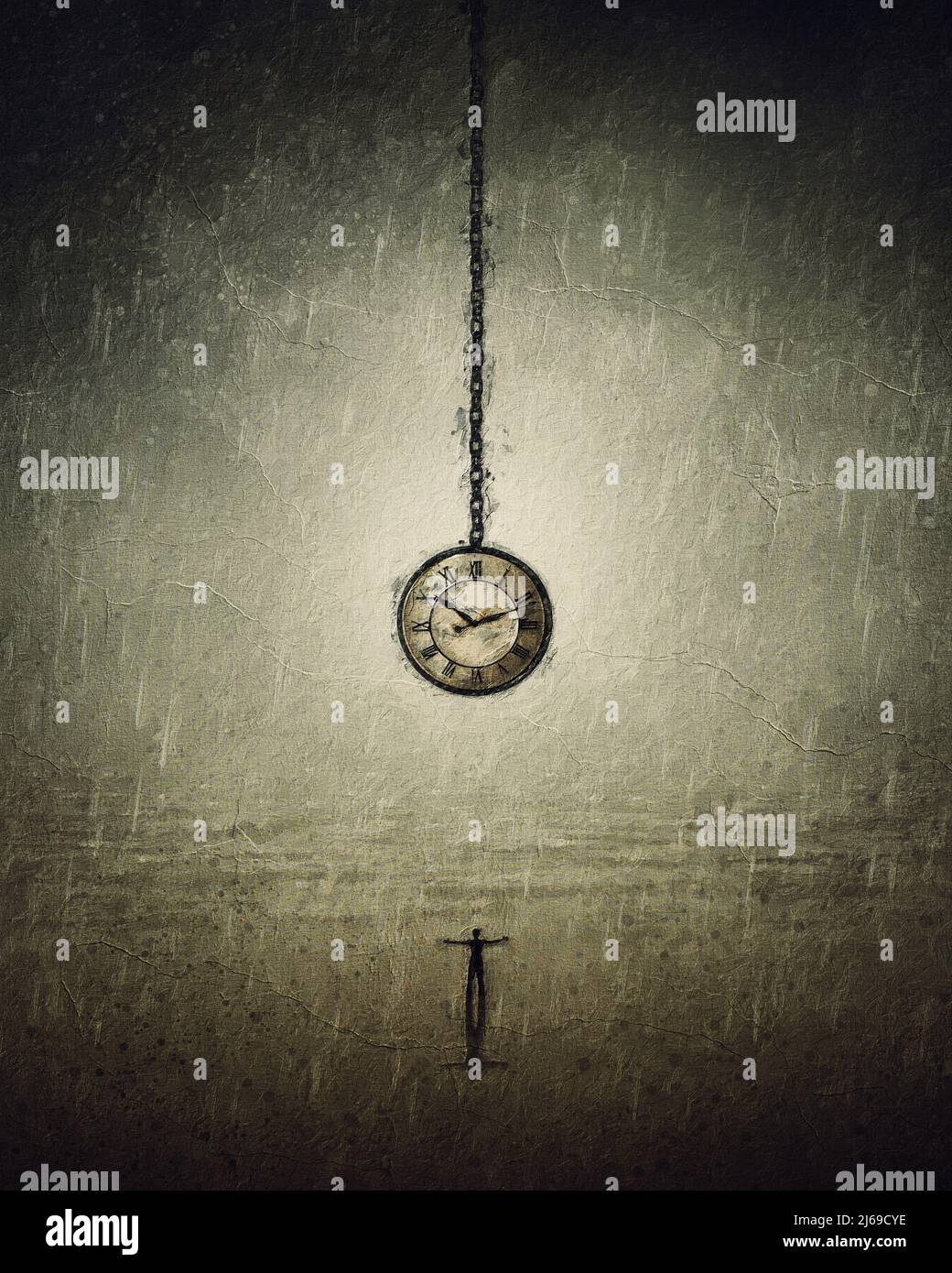 Clocks Raining Abstract storm painting hi-res stock photography and images - Alamy