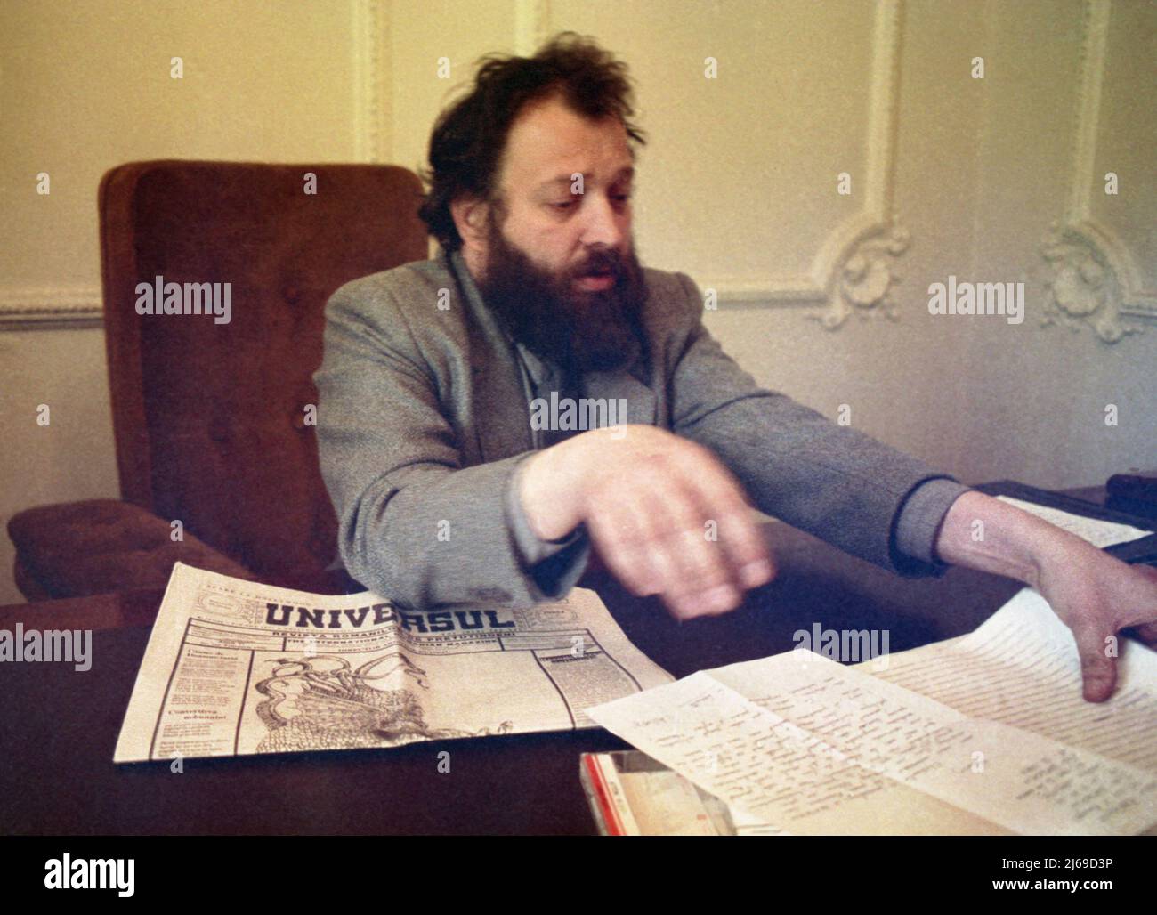 Romanian writer & political figure Stelian Tanase, 1990 Stock Photo