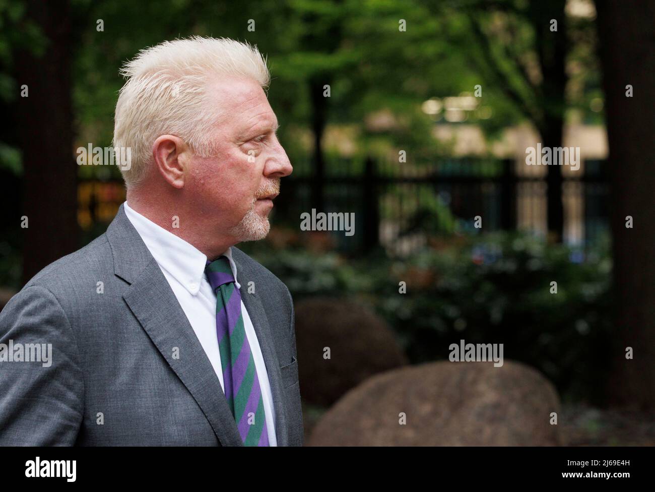 London, UK 29 Apr 2022 Former 3 time Wimbledon champion, Boris Becker,  arrives at Southwark Crown Court with his girlfriend Lilian De Carvalho  Monteiro, for sentencing in his Insolvency case. He is