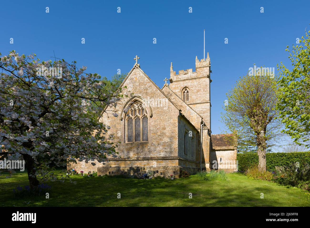 Church of St Thomas à Becket in the village of South Cadbury, Somerset, England. Stock Photo