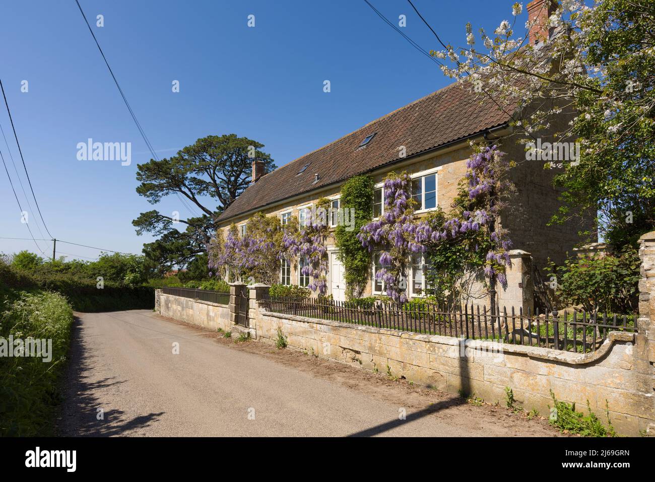 A cottage in the village of Sutton Montis, Somerset, England Stock
